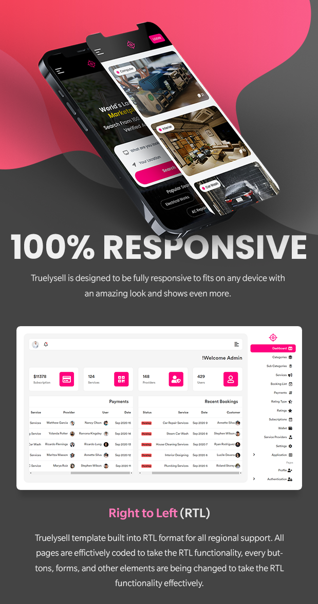 Truelysell - Service Marketplace, Service Provider List Template (HTML Angular, Laravel, Vue, React) - 6