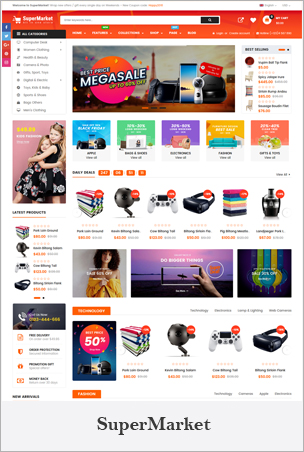 SuperMarket - Responsive Drag & Drop Sectioned Bootstrap 4 Shopify Theme