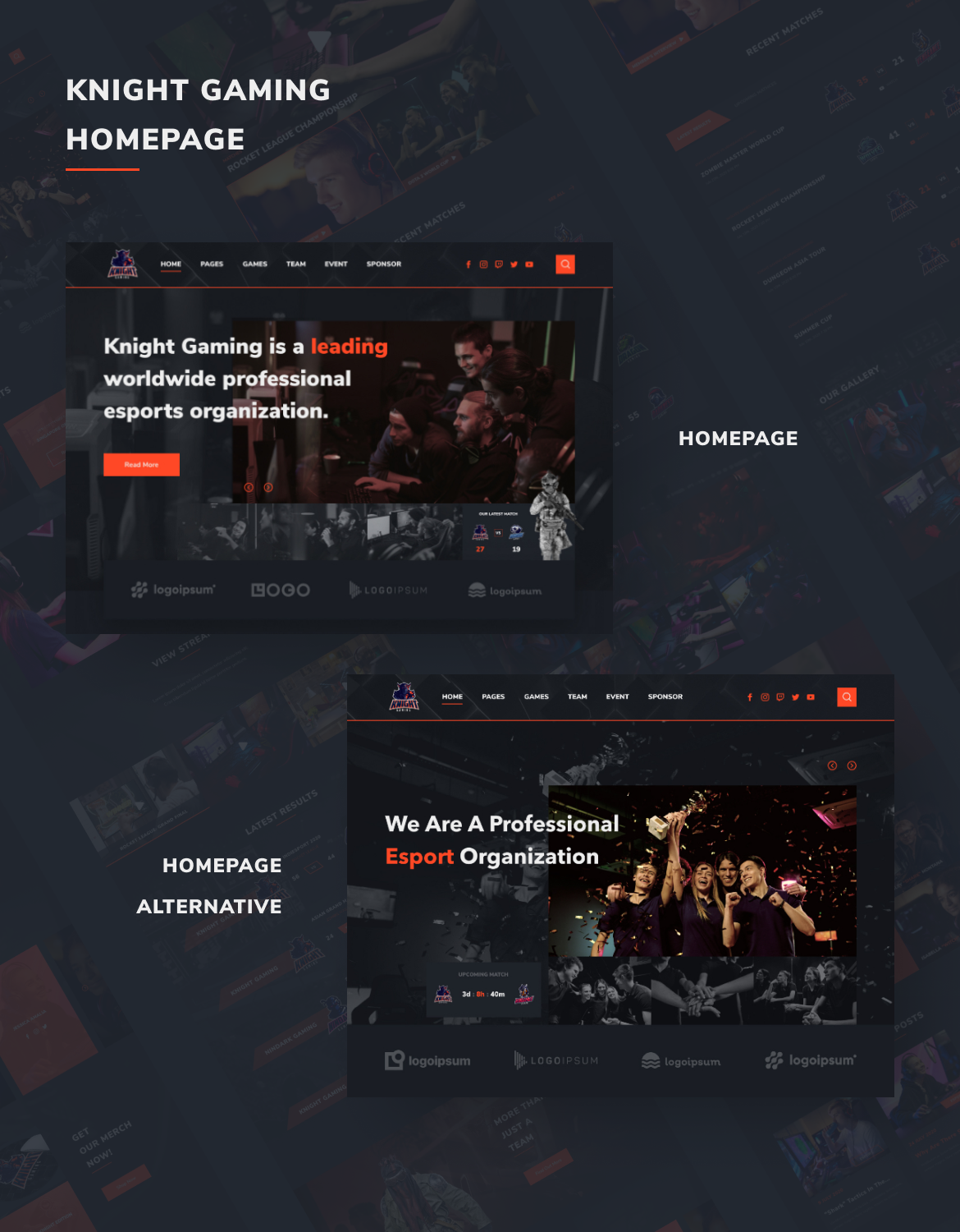 Knight | eSport Web UI Kit for Figma - 1