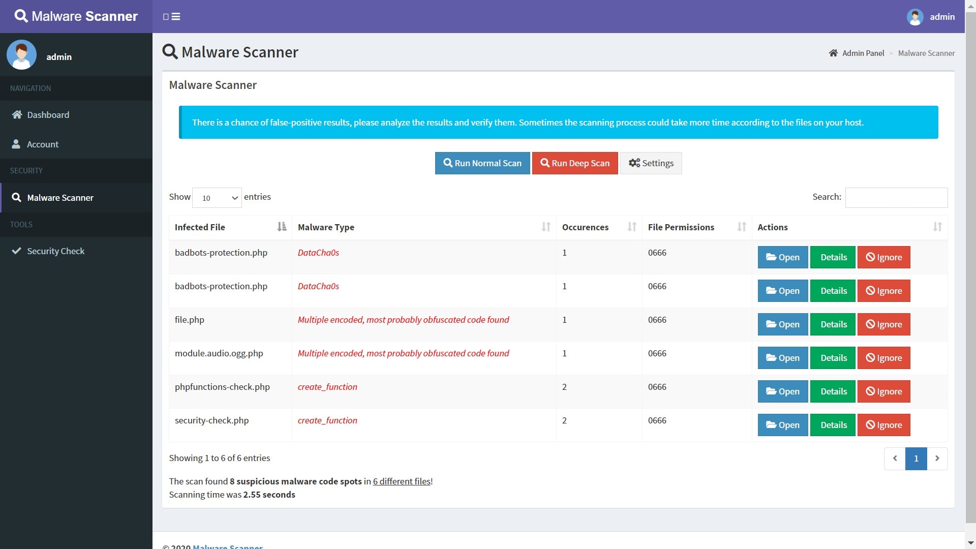 恶意软件扫描 Malware Scanner v2.1- PHP网站源码下载