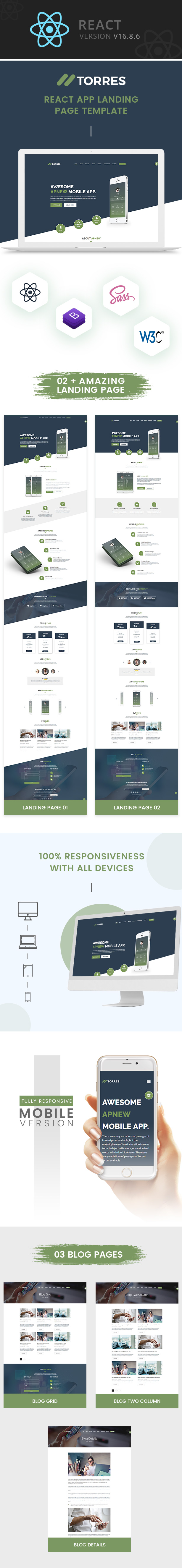 React App Landing Page Template