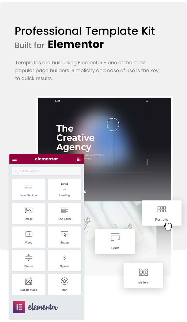 C.AGE - Creative Agency Personal Portfolio Elementor Template Kit - 1