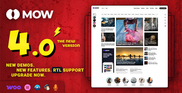 Mow – Modern WordPress Theme for Blogs, Magazines, Podcasts, and News