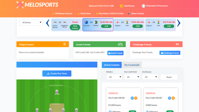 Melosports Fantasy Cricket Laravel Software Php Script By Melothemes