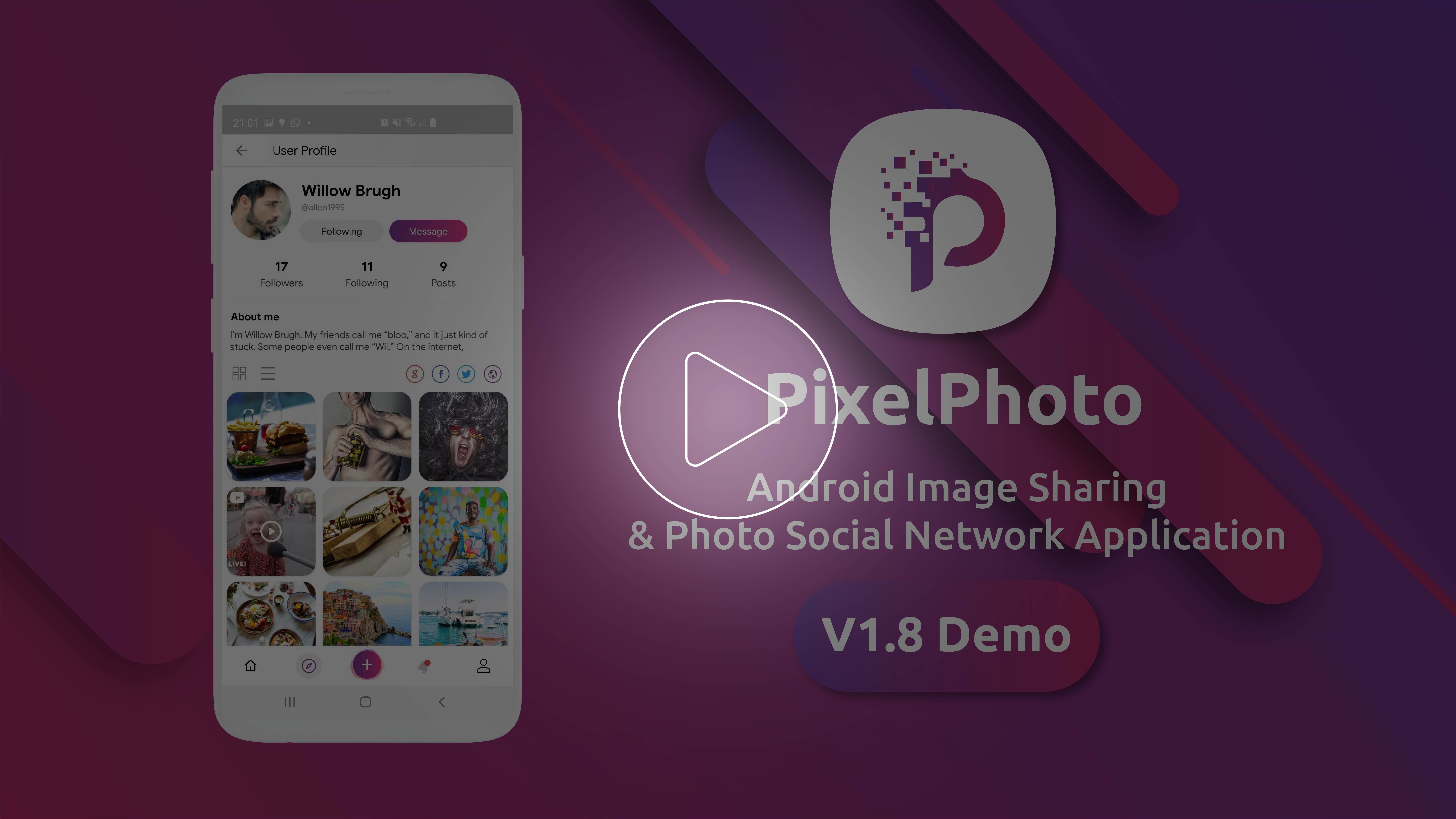 PixelPhoto Android- Mobile Image Sharing & Photo Social Network Application - 3