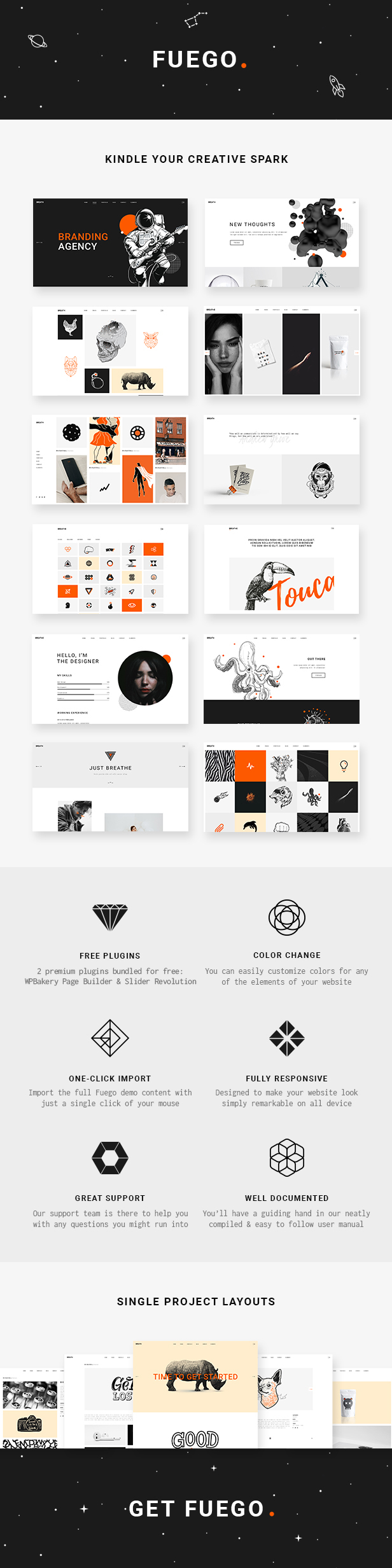 Fuego - Creative Portfolio WordPress Theme - 1