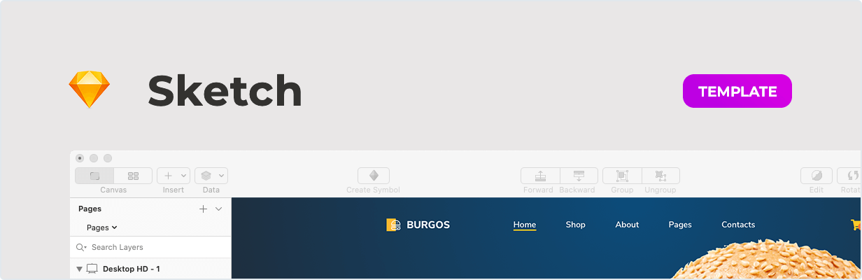 Burgos – Street Food Template for Sketch