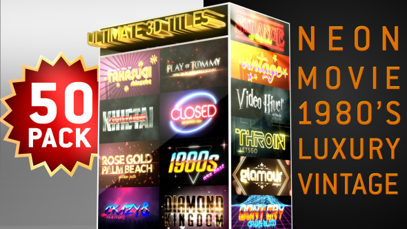 Ultimate Youtube 3D Titles Logo Openers Pack - 4