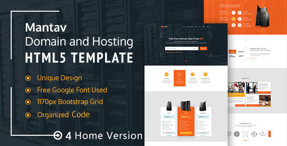 Domain & Hosting Business- Mantav HTML5 Template - Technology Site Templates