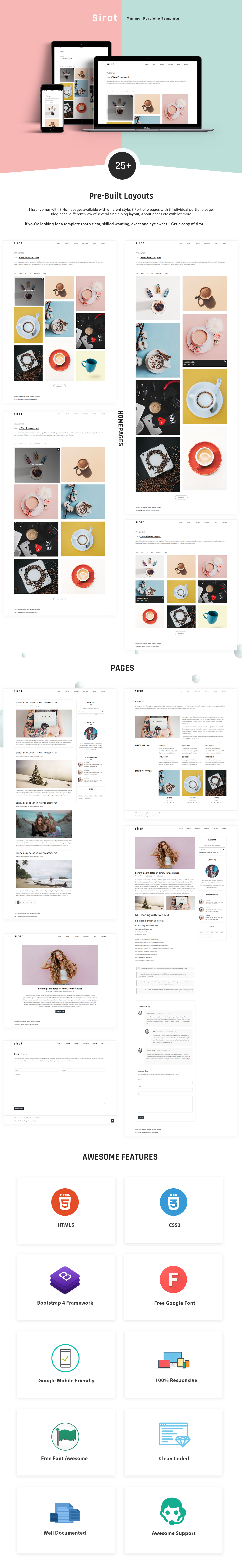 Sirat - Minimal Responsive Portfolio Template - 1