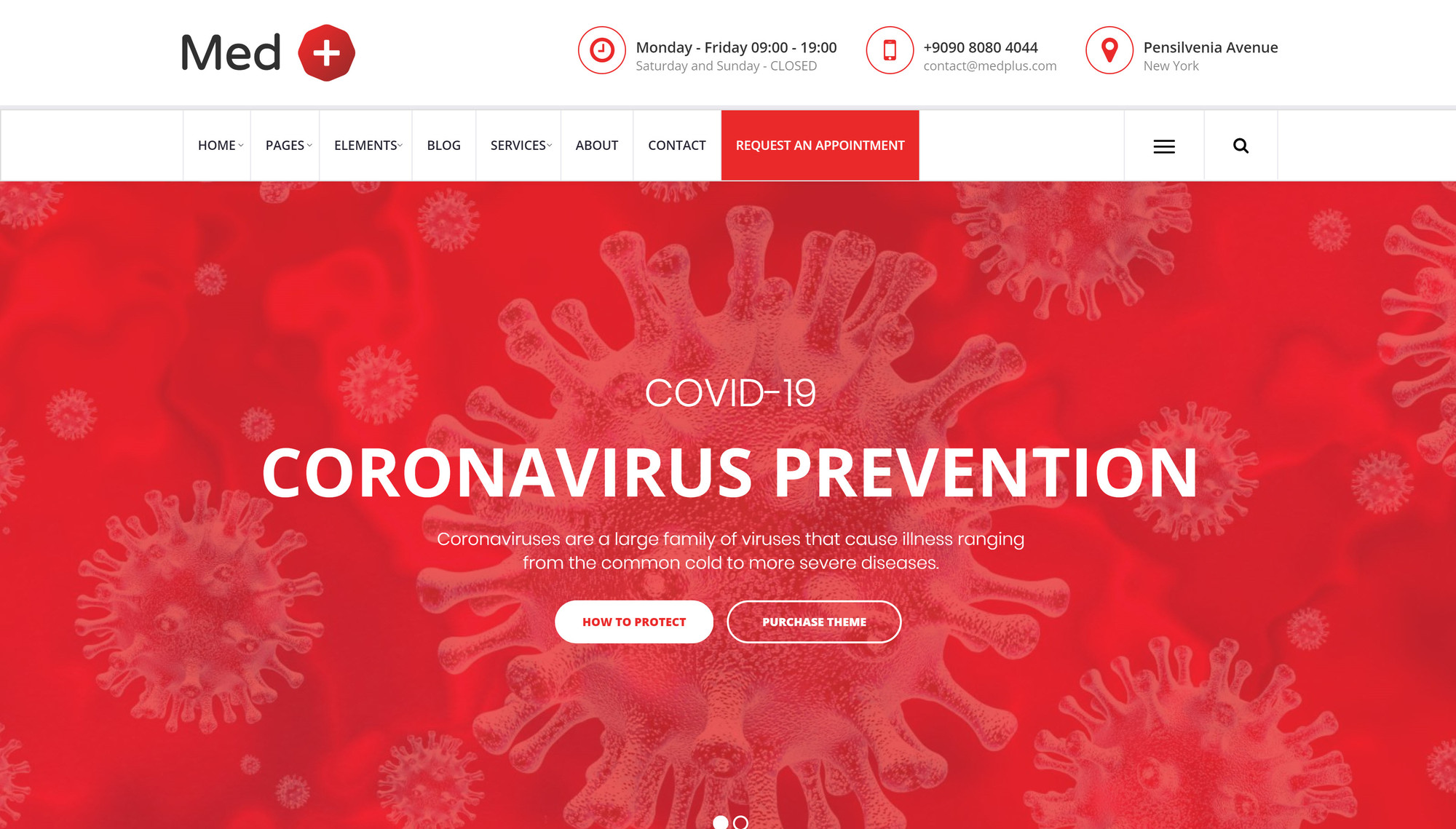 MedPlus – Coronavirus Prevention WordPress Theme - 1
