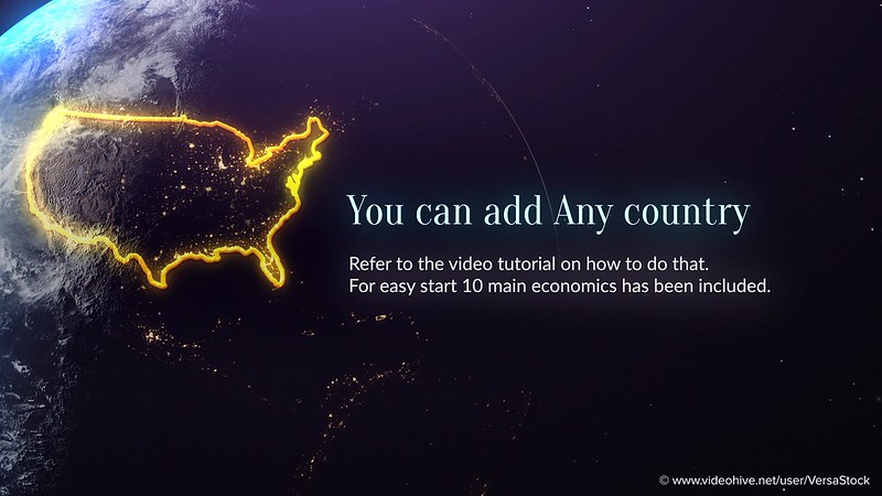 Photorealistic 3D Earth render with the USA map glow outlined illuminated map of night cities stars and text on the screen in space