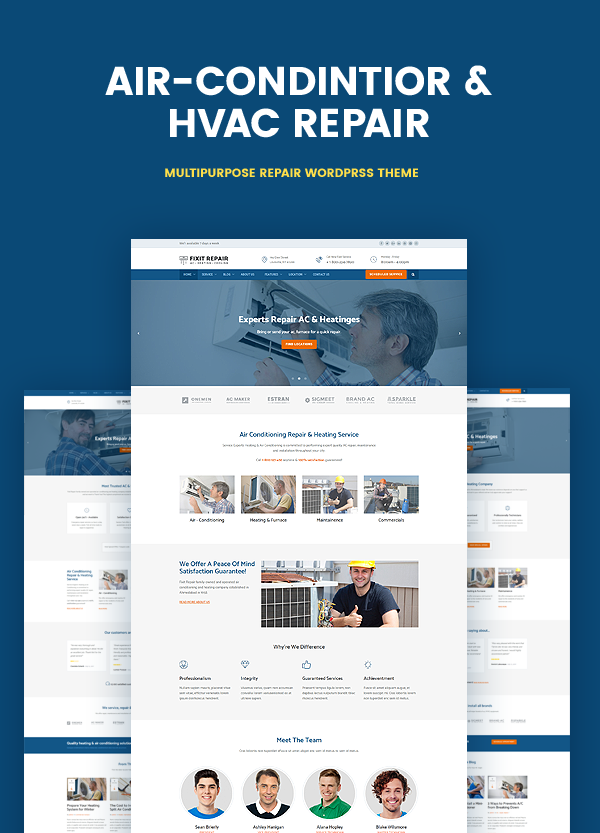 Air conditioner & HVAC Repair WordPress theme