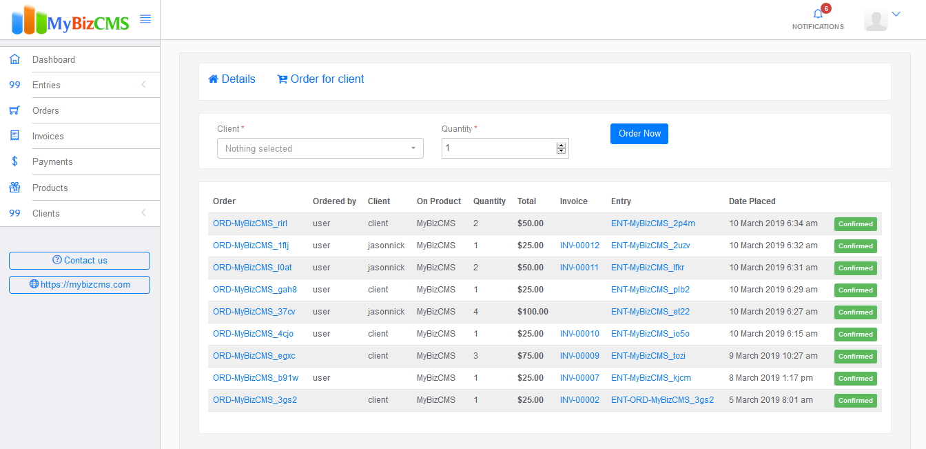 MyBizCMS : Sales Entries CRM with User roles, Inventory control, Invoices and Payments - 4