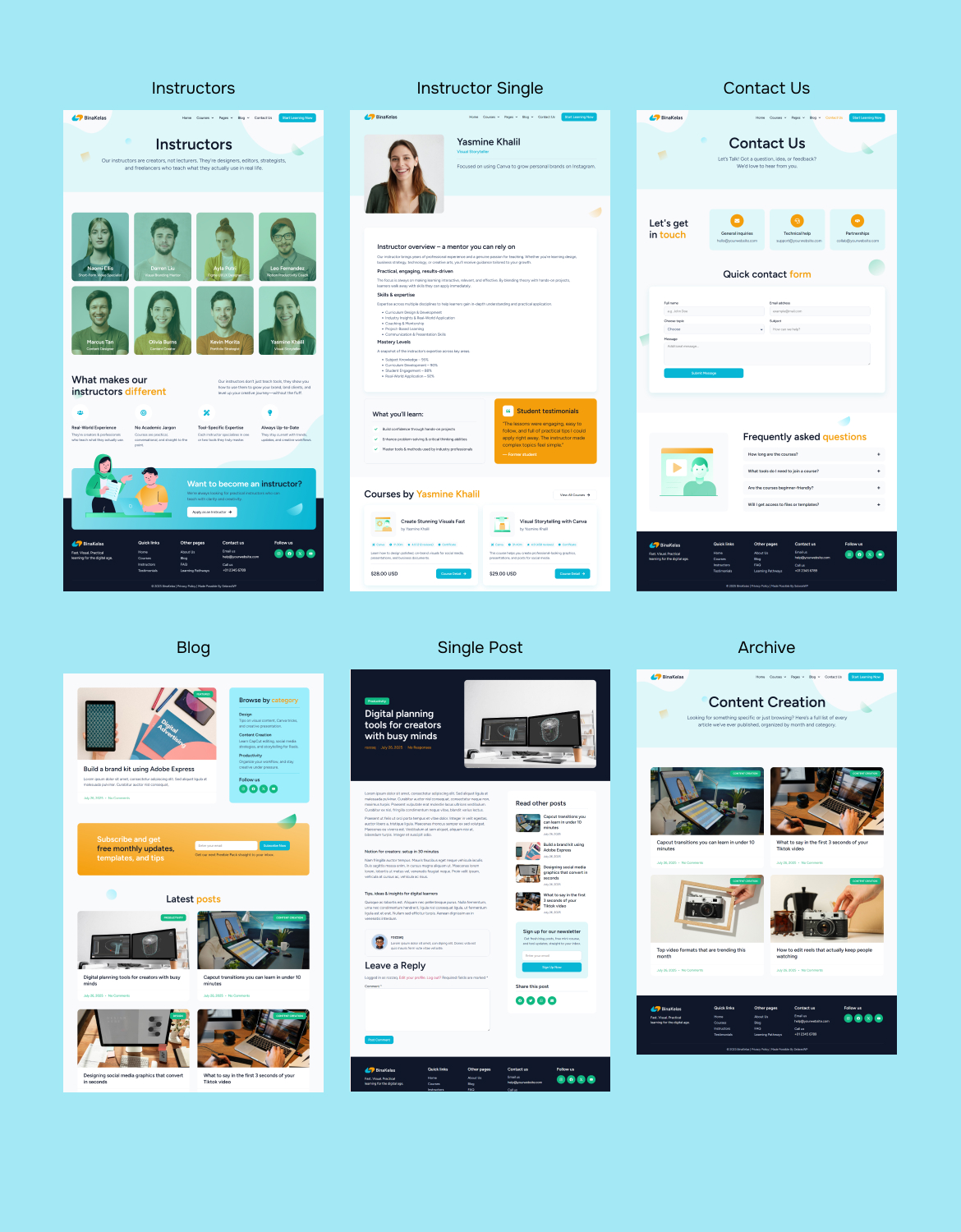 BinaKelas - E-Course & Online Tutorials Elementor Template Kit - 2