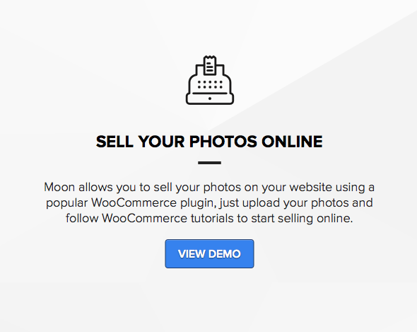 Theme for photographers to sell photos