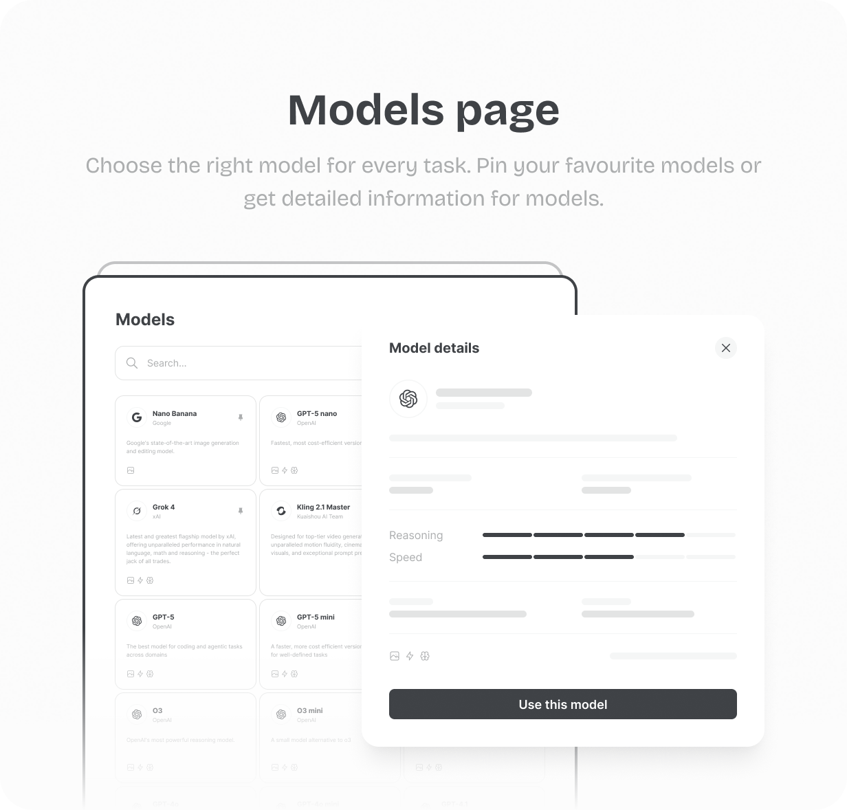 Models page @heyaikeedo #aikeedo