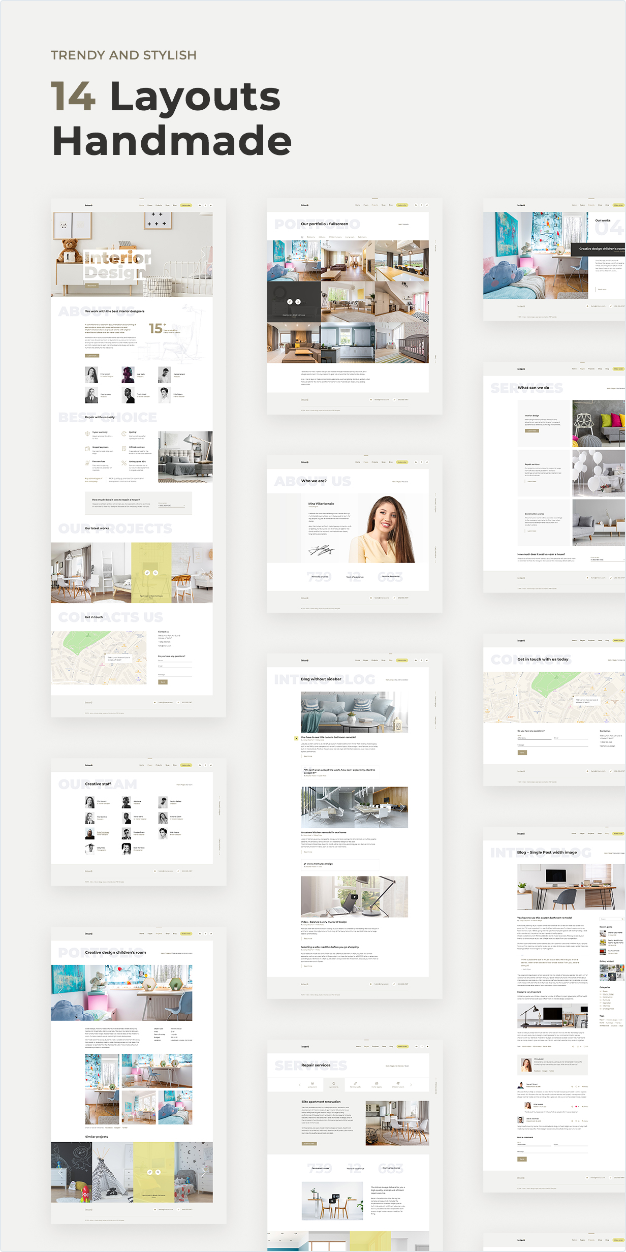 Trendy and Stylish – 14 Layouts Handmade