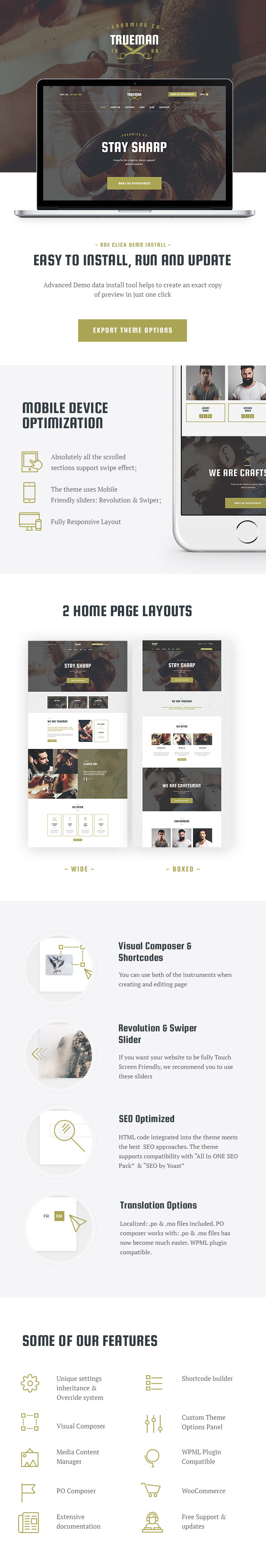 Hairdressers & Barbershop WordPress Theme features