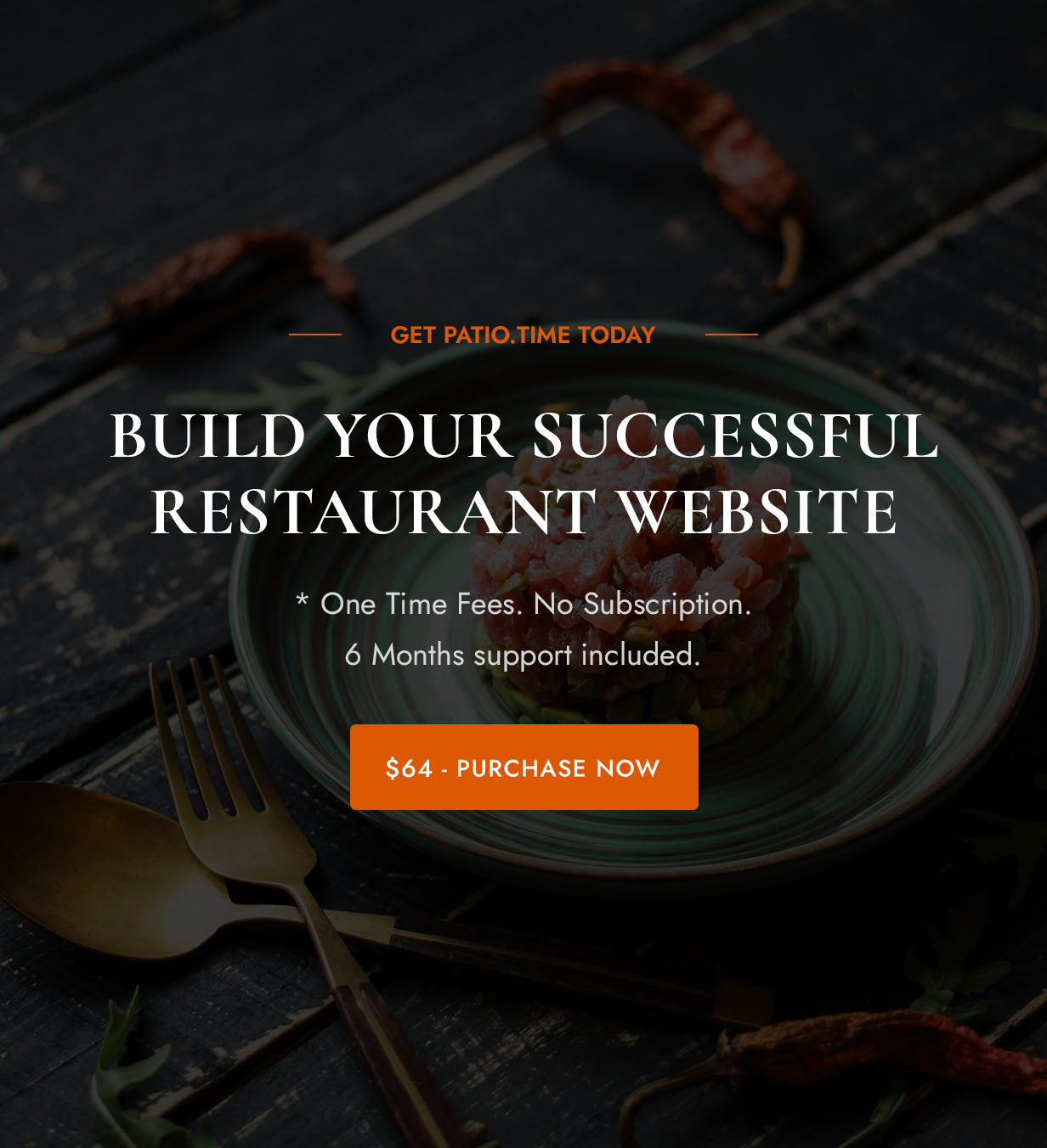 PatioTime - Restaurant WordPress Theme.