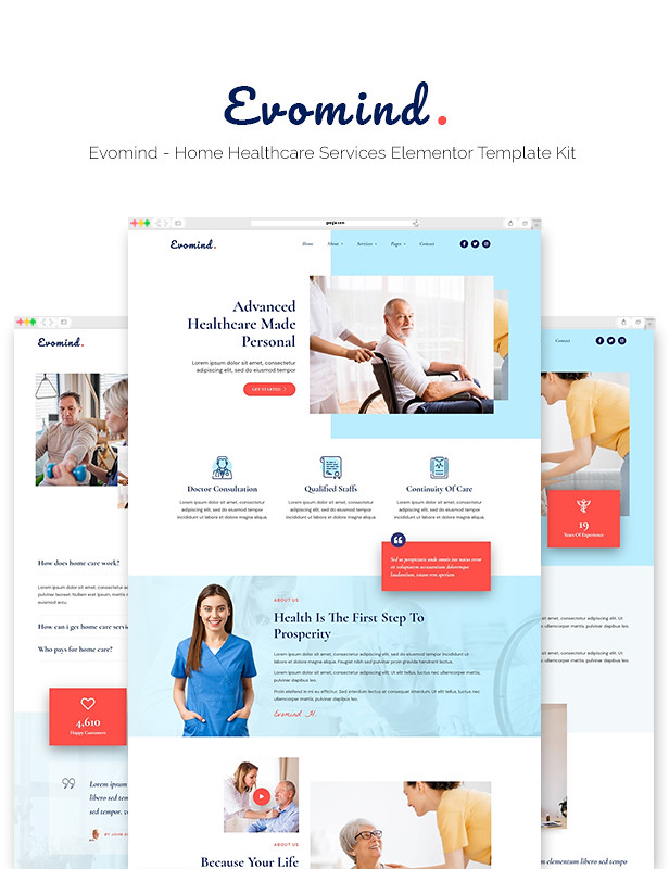 Evomind - Home Healthcare Services Elementor Template Kit - 2