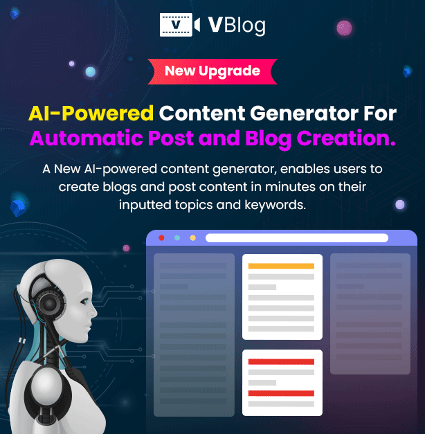 V-Blog – Magazine Podcast & Video Blog WordPress Theme with AI Blog Content Generator - 1