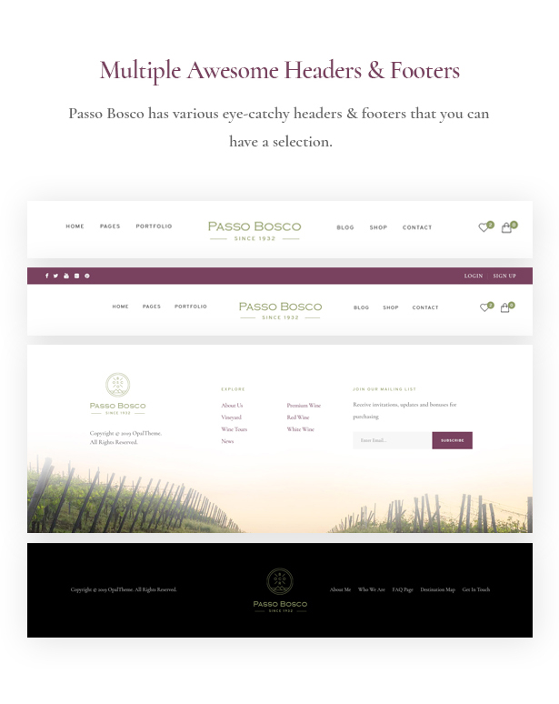 Passo Bosco is a Wine & Winery WordPress