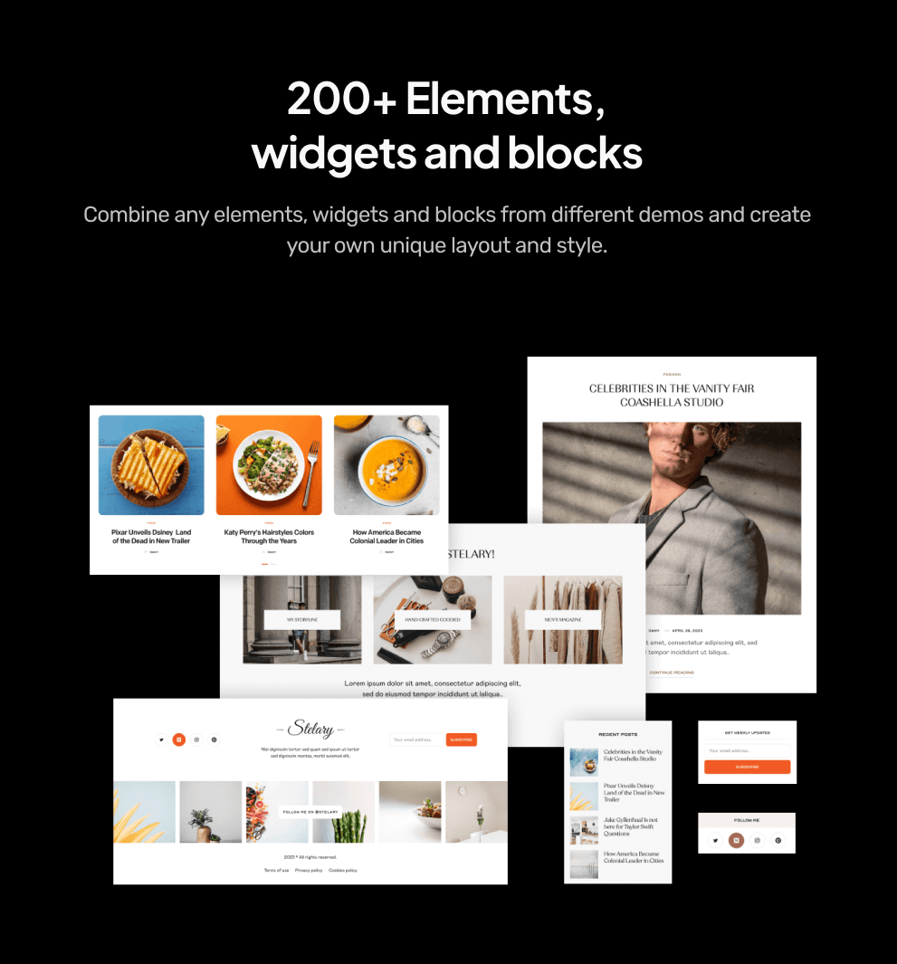 200+ Layouts, widgets & blocks