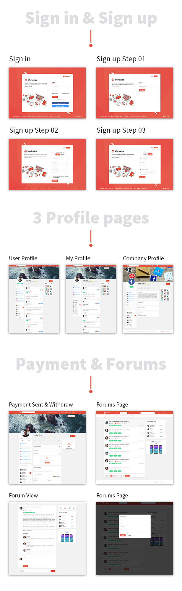Workwise - The Freelancer And Social Networking PSD Template - 5