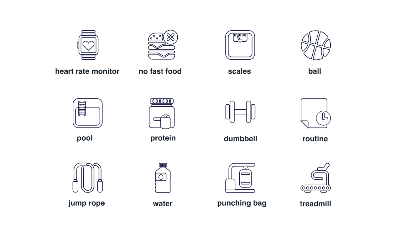 100,000 Workout icons Vector Images