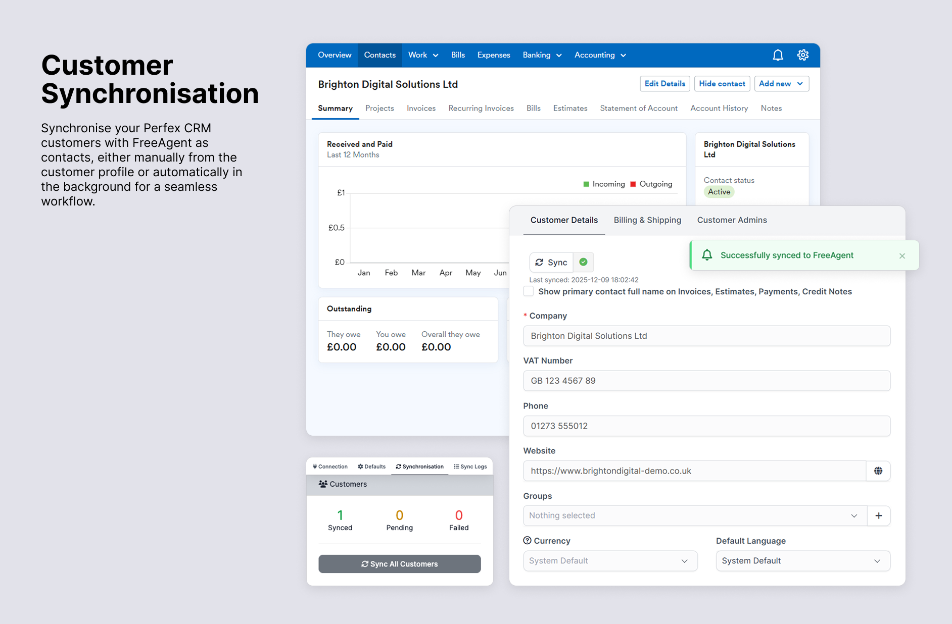 Customer Sync Button