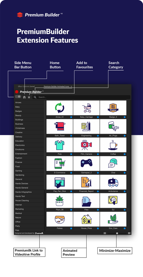 PremiumBuilder Animated Icons | Premiere Pro Extension - 7