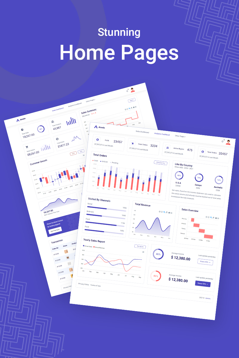 Airmin | Clean HTML SCSS Admin Template - 7