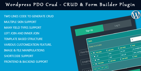 Wordpress PDO Crud – Crud & Form Builder Plugin for wordpress
