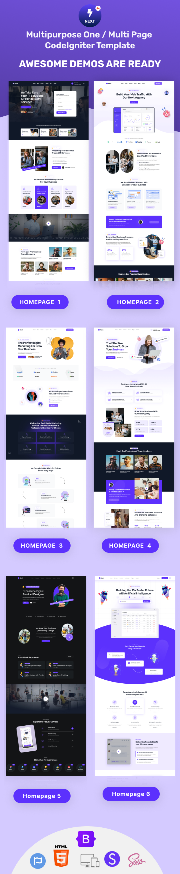 Next - Multi-Purpose CodeIgniter Template - 14
