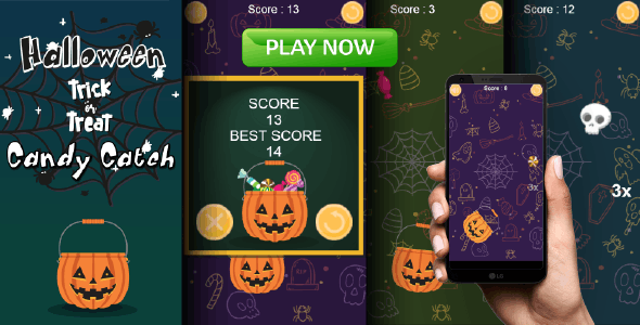 Candy Catch - Halloween Trick or Treat - HTML5 Game + Mobile ...