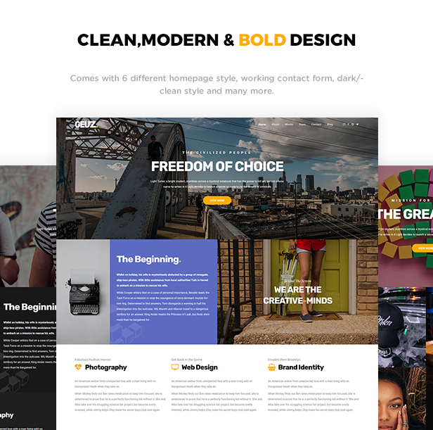 Geuz - Responsive One Page Portfolio HTML Template - 1