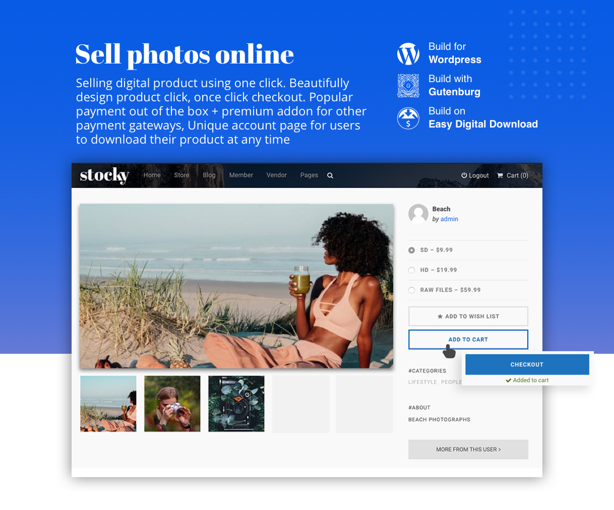 Sell photos online