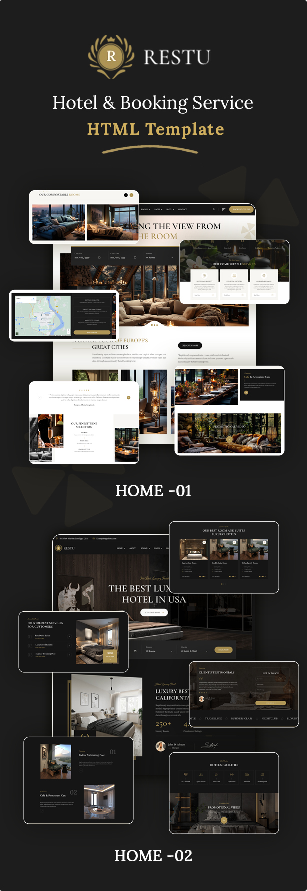 Restu - Hotel & Resort Template With Booking Service - 1