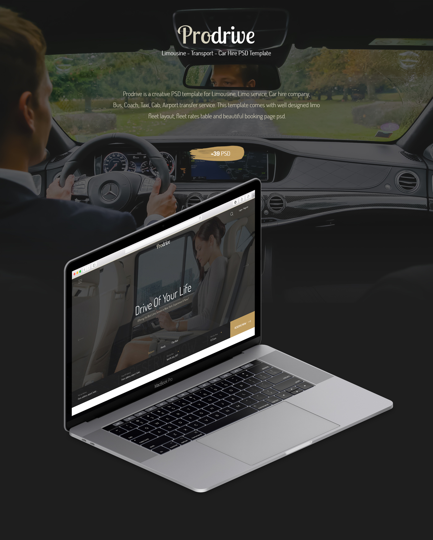 Prodrive - Limousine, Transport, Car Hire PSD Template - 1