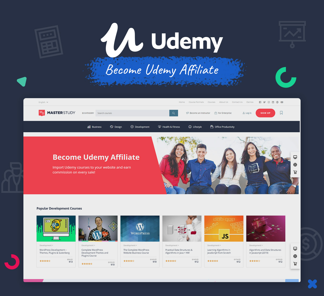 Éducation Thème WordPress Programme d'affiliation Udemy