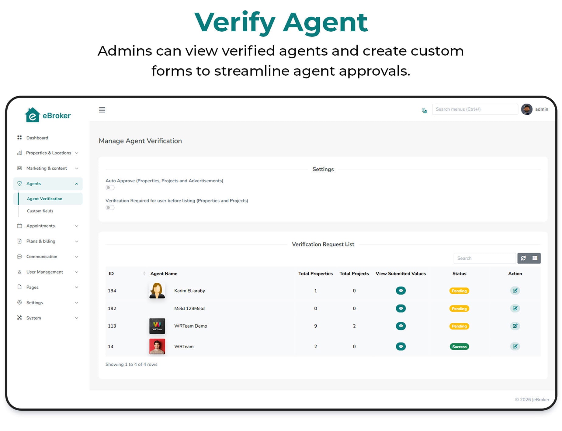 Verify agents - Real estate mobile app template