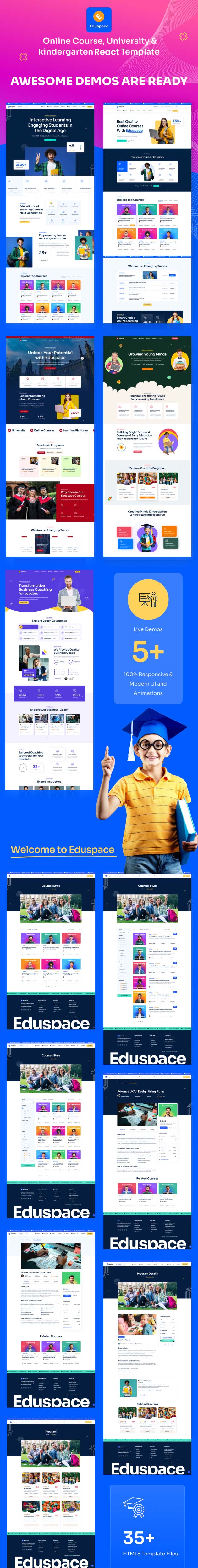 Eduspace - Online Course, Education & University React Template - 1