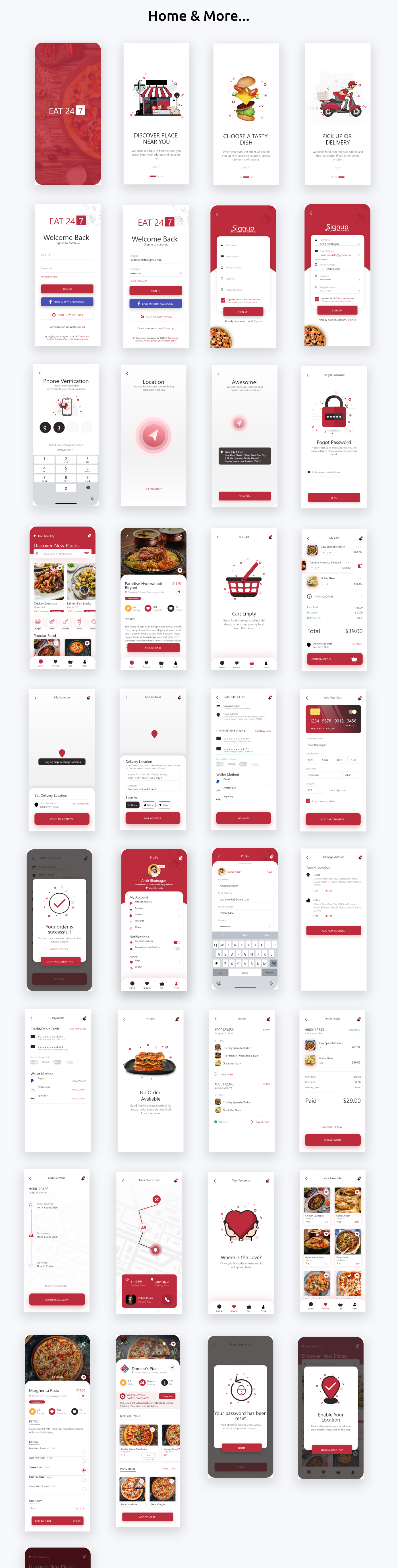 Eat 24/7 ANDROID + IOS | UI Kit | Ionic | Food Delivery App | Free Sketch File - 2