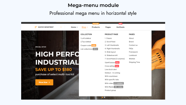 Mega-menu module