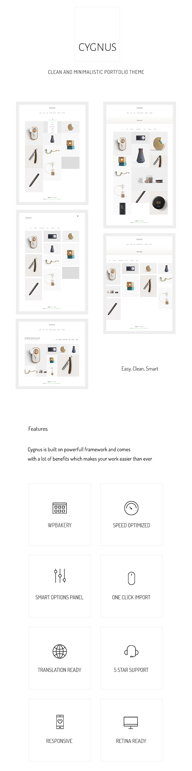 Cygnus - Clean and Minimalistic Portfolio WordPress Theme - 1