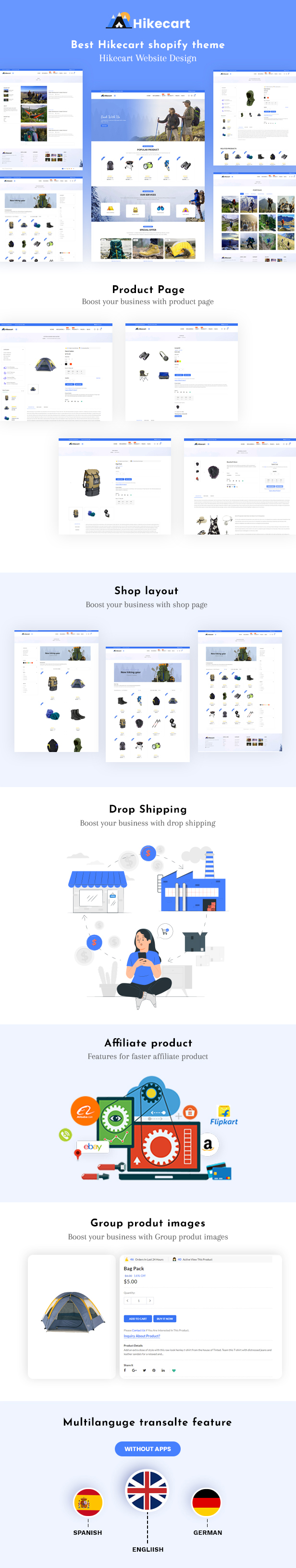 Hikecart Petstore and Petfood Responsive Shopify Theme