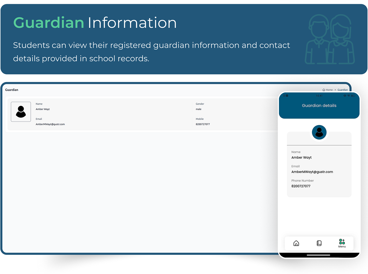 Guardian information - Online school management software