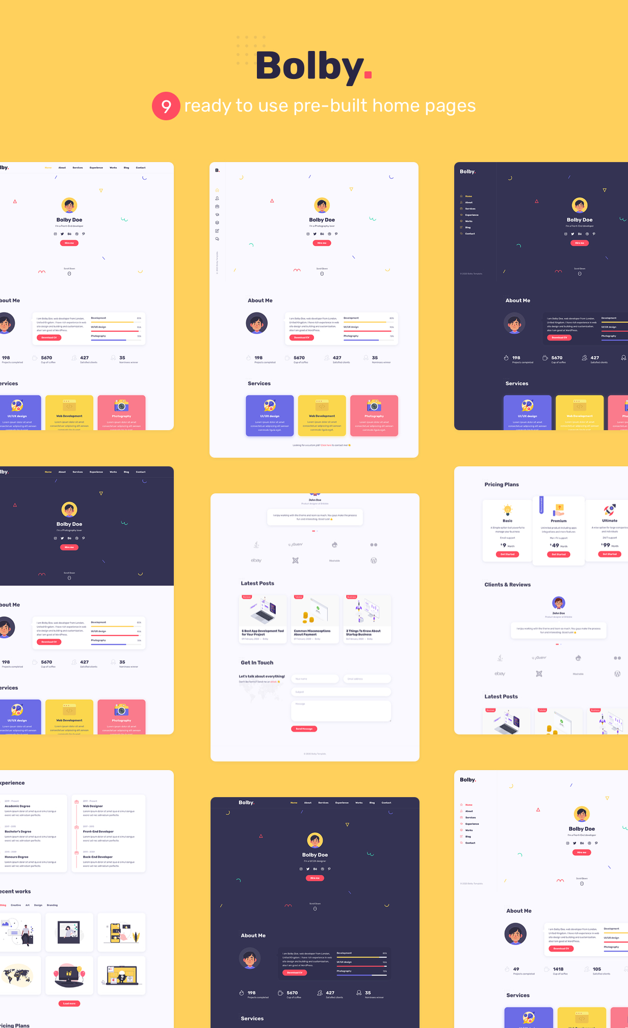 bolby-portfolio-cv-resume-wordpress-theme