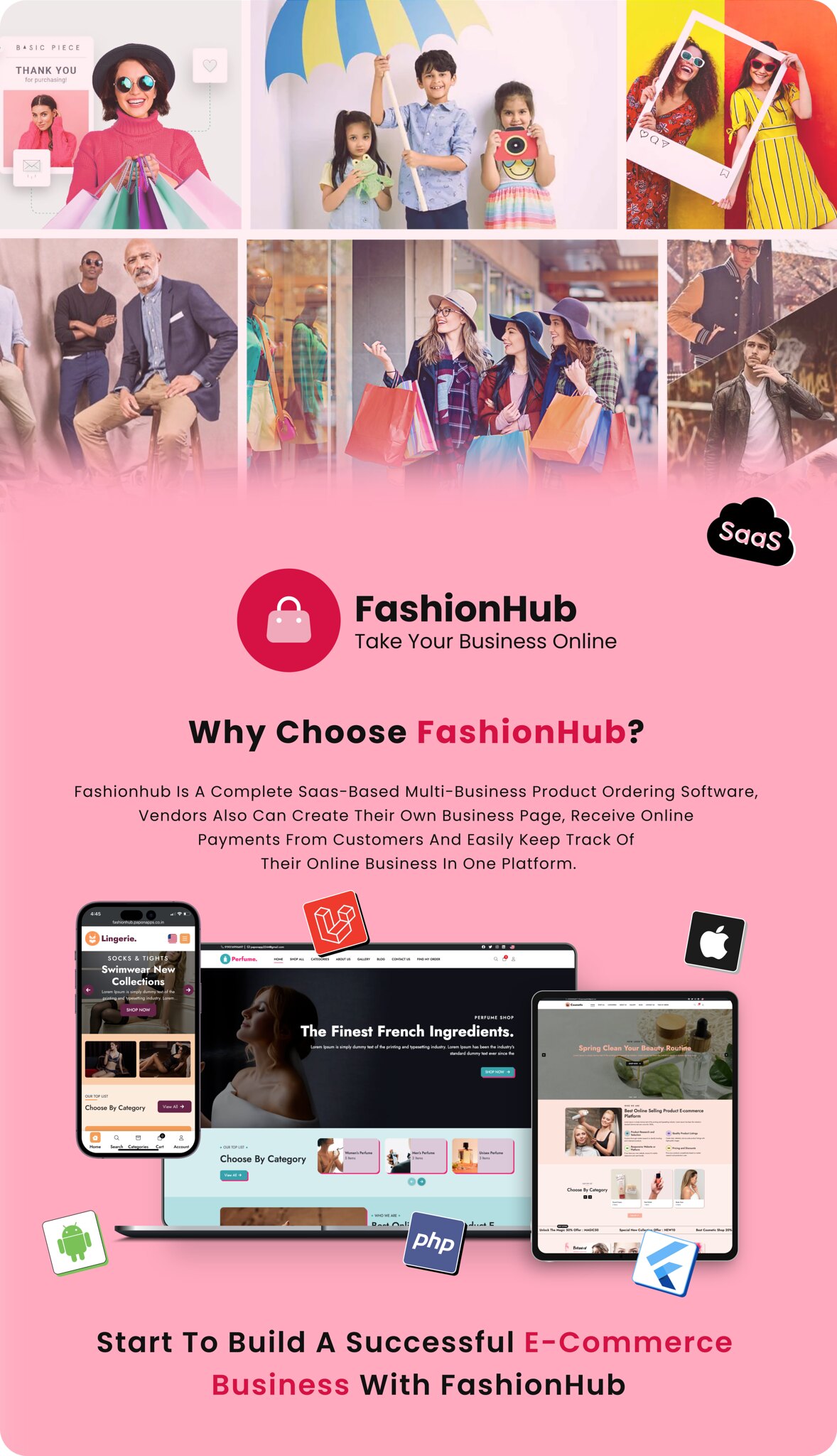 FashionHub SaaS - Multi Vendor SaaS eCommerce Business Website Builder SaaS